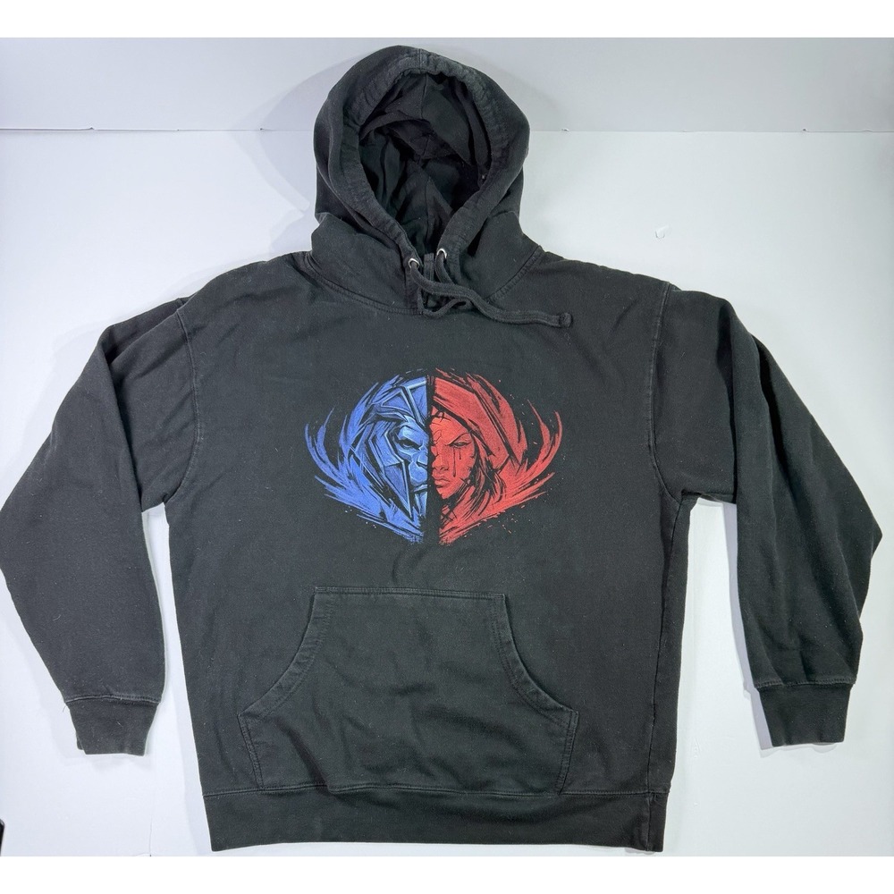 World of Warcraft Blizzard Hoodie Mens L Alliance Horde Graphic Pullover